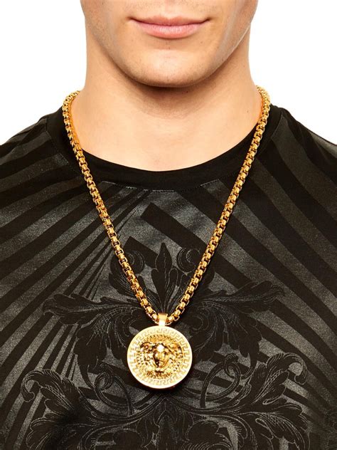 mens designer necklaces versace|versace medusa necklace men's.